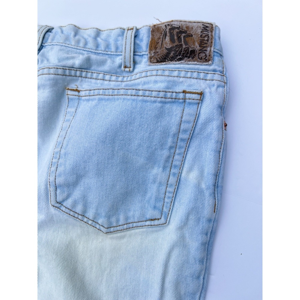 Vintage Mustang Jeans Mens 38x30 Relaxed Straight Leg Light Wash 90s Denim - Picture 11 of 13